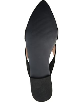 JOURNEE COLLECTION Womens Black Crisscross Straps Padded Giada Almond Toe Block Heel Slip On Mules 10 M
