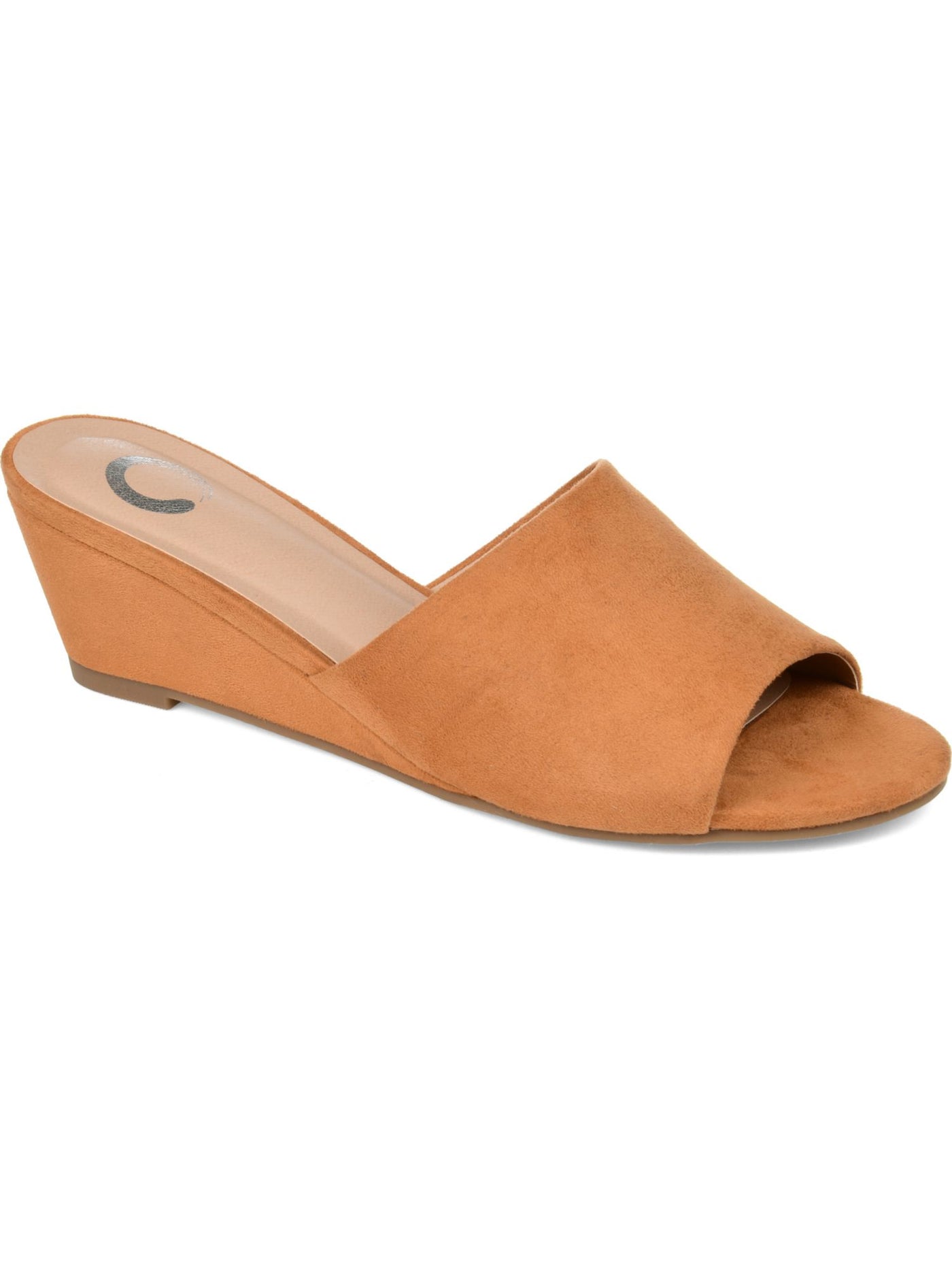 JOURNEE COLLECTION Womens Brown Pavan Round Toe Wedge Slip On Slide Sandals 8 M