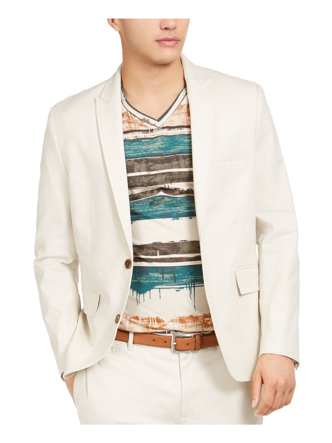 INC Mens Beige Blazer Jacket 3XLT