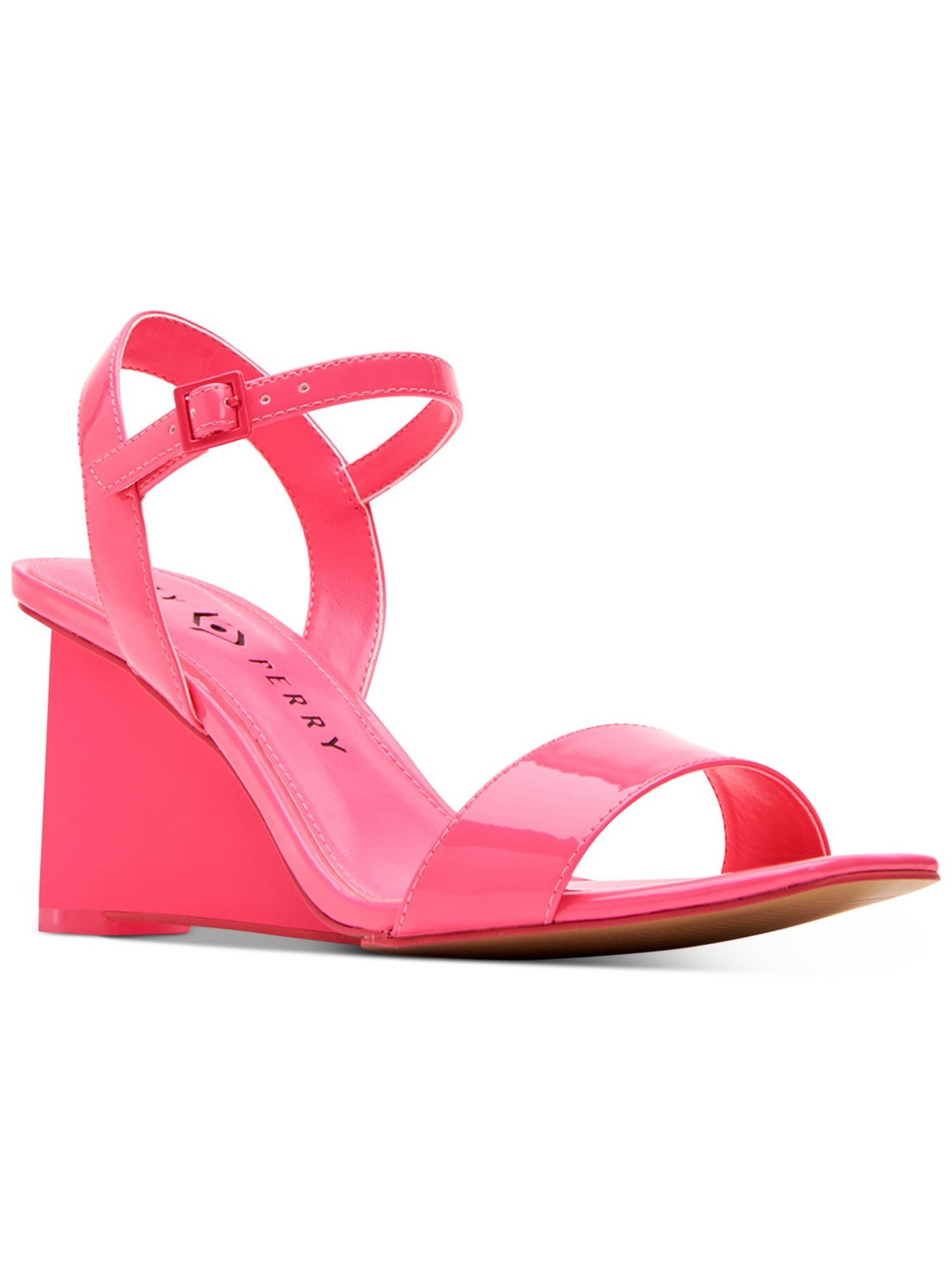 KATY PERRY Womens Pink Comfort Adjustable Strap The Ira Square Toe Wedge Buckle Dress Slingback Sandal 7 M