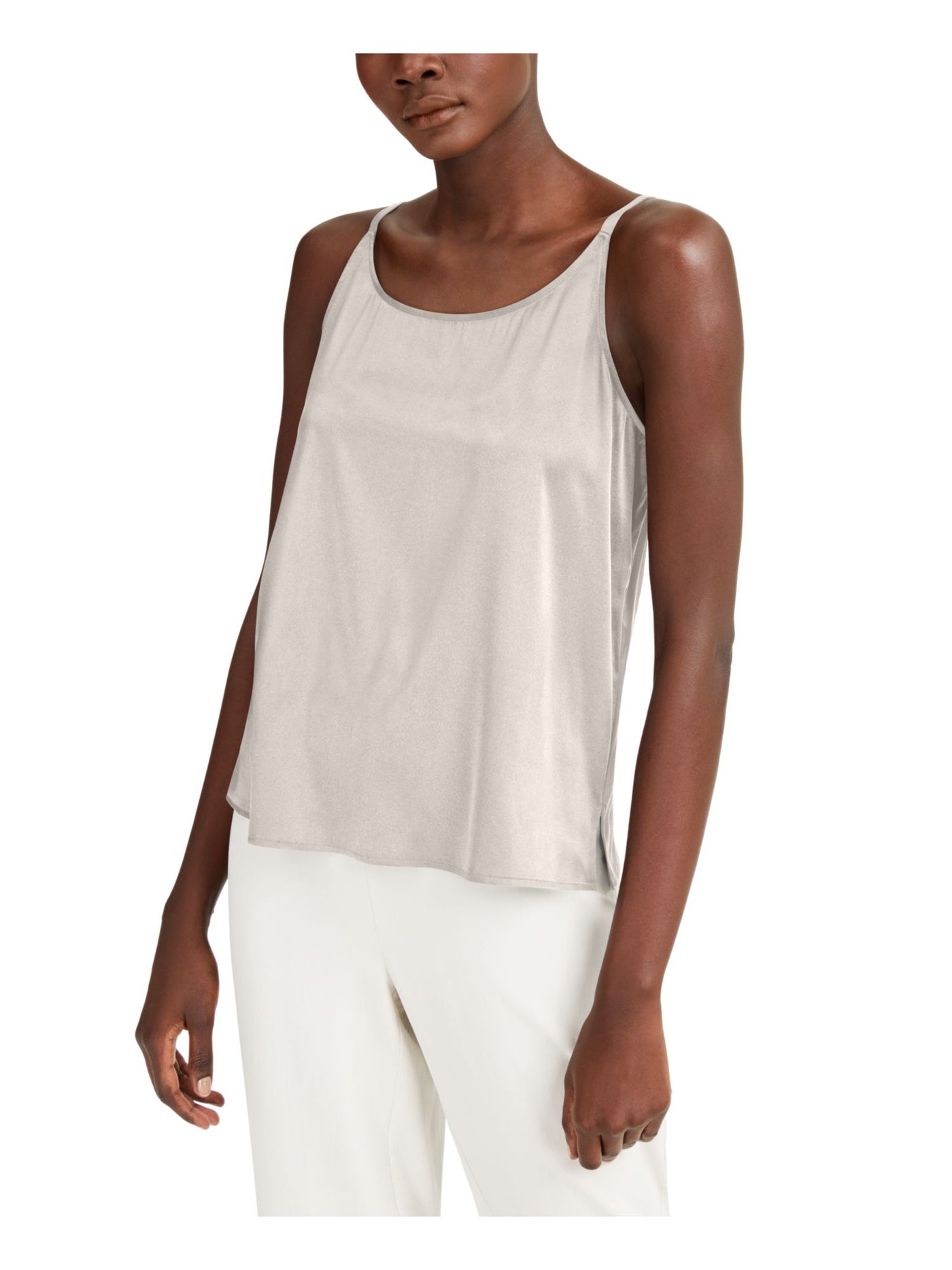 EILEEN FISHER Womens Beige Sleeveless Scoop Neck Top XXS