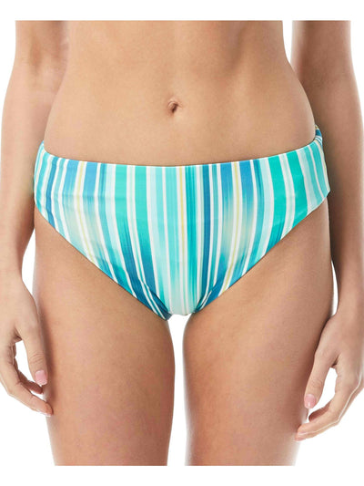 VINCE CAMUTO SWIM Women's Blue Striped Pull On Reversible High Leg Swimsuit Bottom M