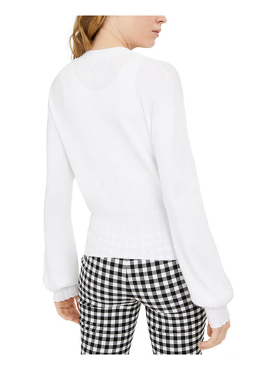 INC Womens White Long Sleeve Sweater XS