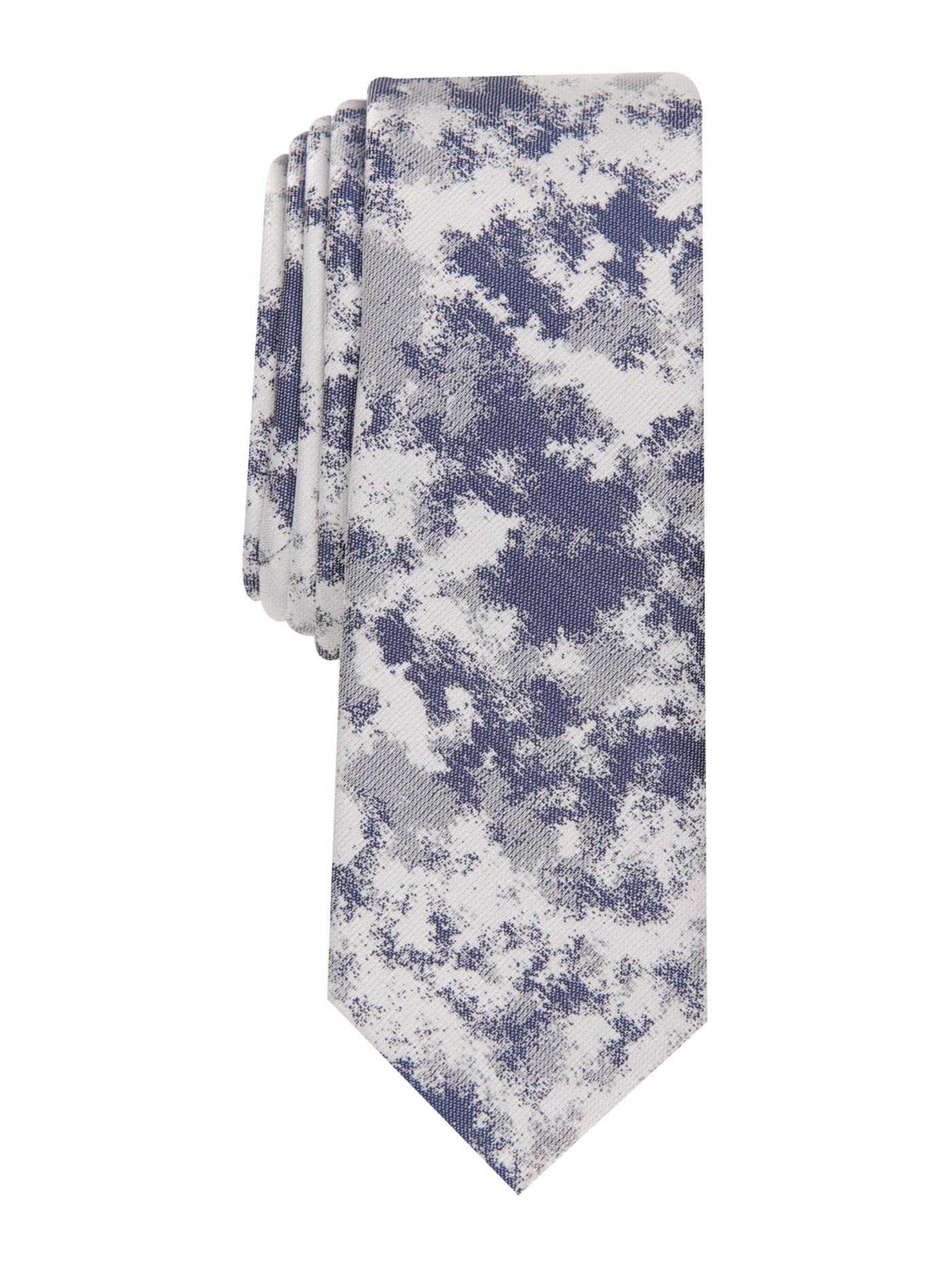 INC Mens Slate Abstract Print Skinny Neck Tie