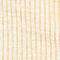 MICHAEL MICHAEL KORS Womens Yellow Textured Tie Hem Striped Short Sleeve V Neck Wear To Work Wrap Top