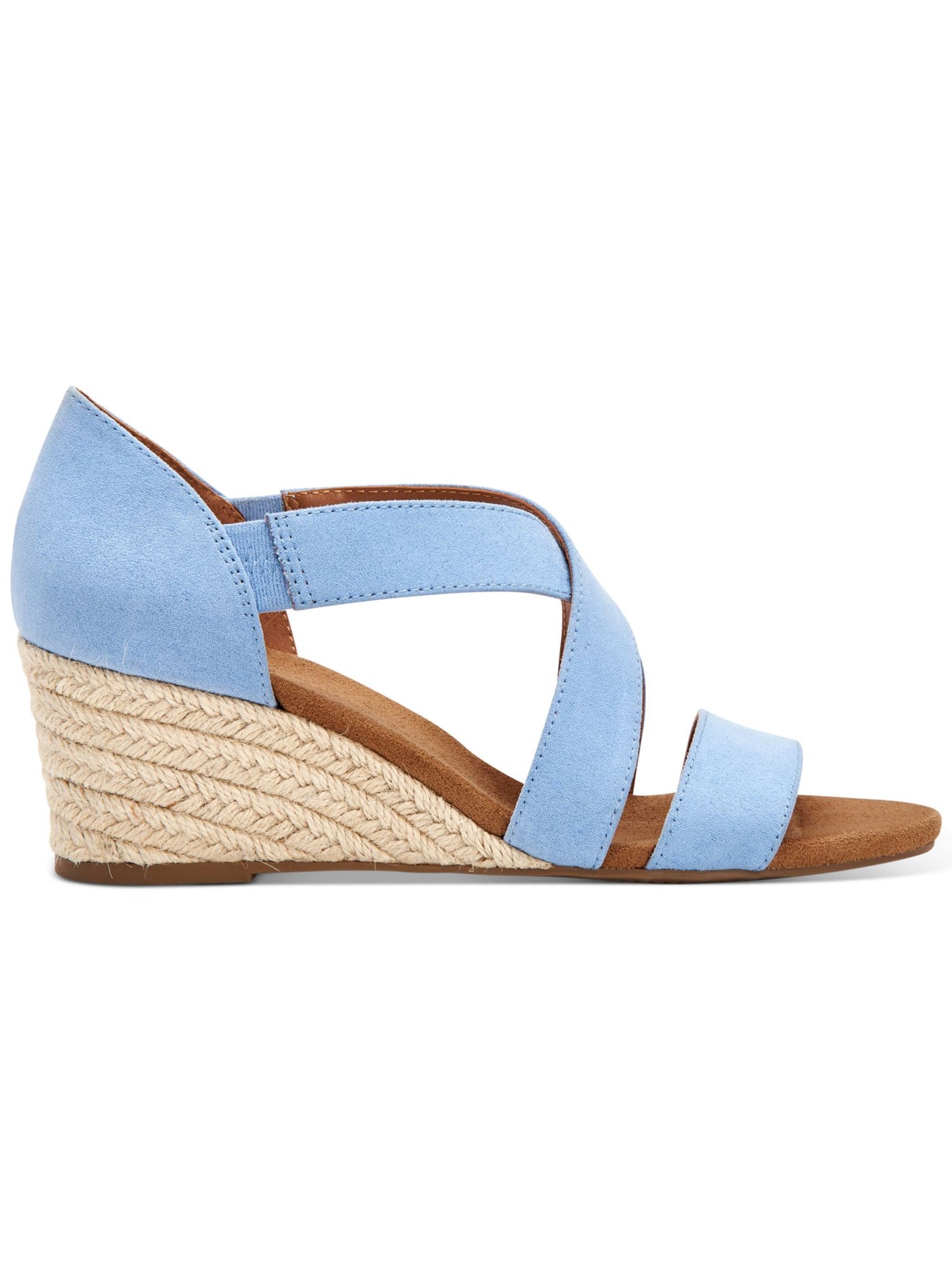STYLE & COMPANY Womens Light Blue Padded Strappy Zaddie Almond Toe Wedge Slip On Espadrille Shoes 8.5 M