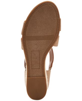 STYLE & COMPANY Womens Beige Padded Strappy Zaddie Almond Toe Wedge Slip On Espadrille Shoes M