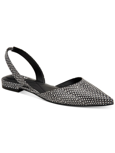 ALFANI Womens Black Snakeskin Cushioned Comfort Ryann Pointed Toe Block Heel Slip On Flats Shoes 5.5 M