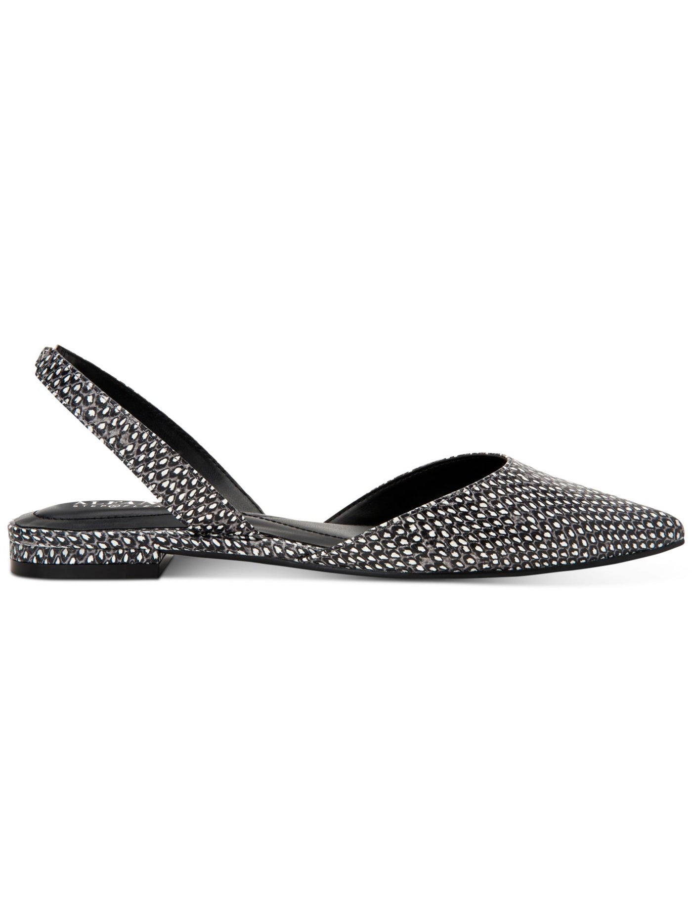 ALFANI Womens Black Snakeskin Cushioned Comfort Ryann Pointed Toe Block Heel Slip On Flats Shoes 9 M