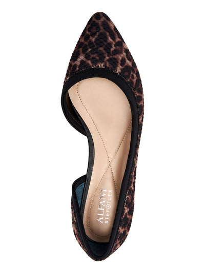 ALFANI Womens Black Leopard Print Dorsay Cushioned Phoennix Pointed Toe Slip On Flats Shoes 7.5 M