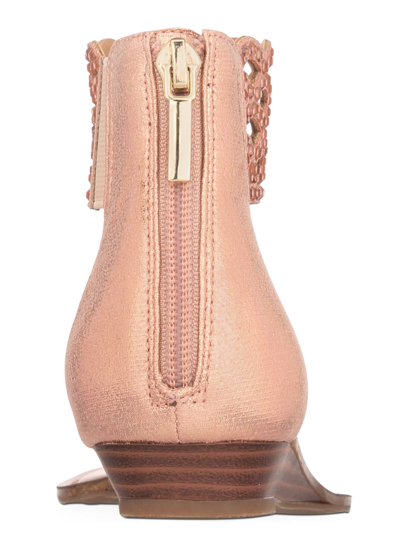 THALIA SODI Womens Pink Multi Patterned Cutouts Elastic Goring Rhinestone Comfort Ilene Round Toe Wedge Zip-Up Thong Sandals Shoes 6.5 M