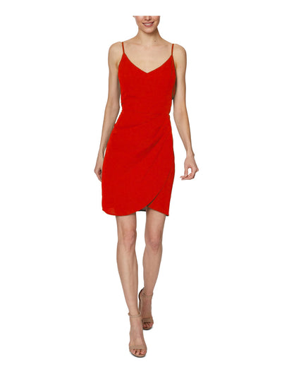 LAUNDRY Womens Red Spaghetti Strap V Neck Short Party Fit + Flare Dress 10