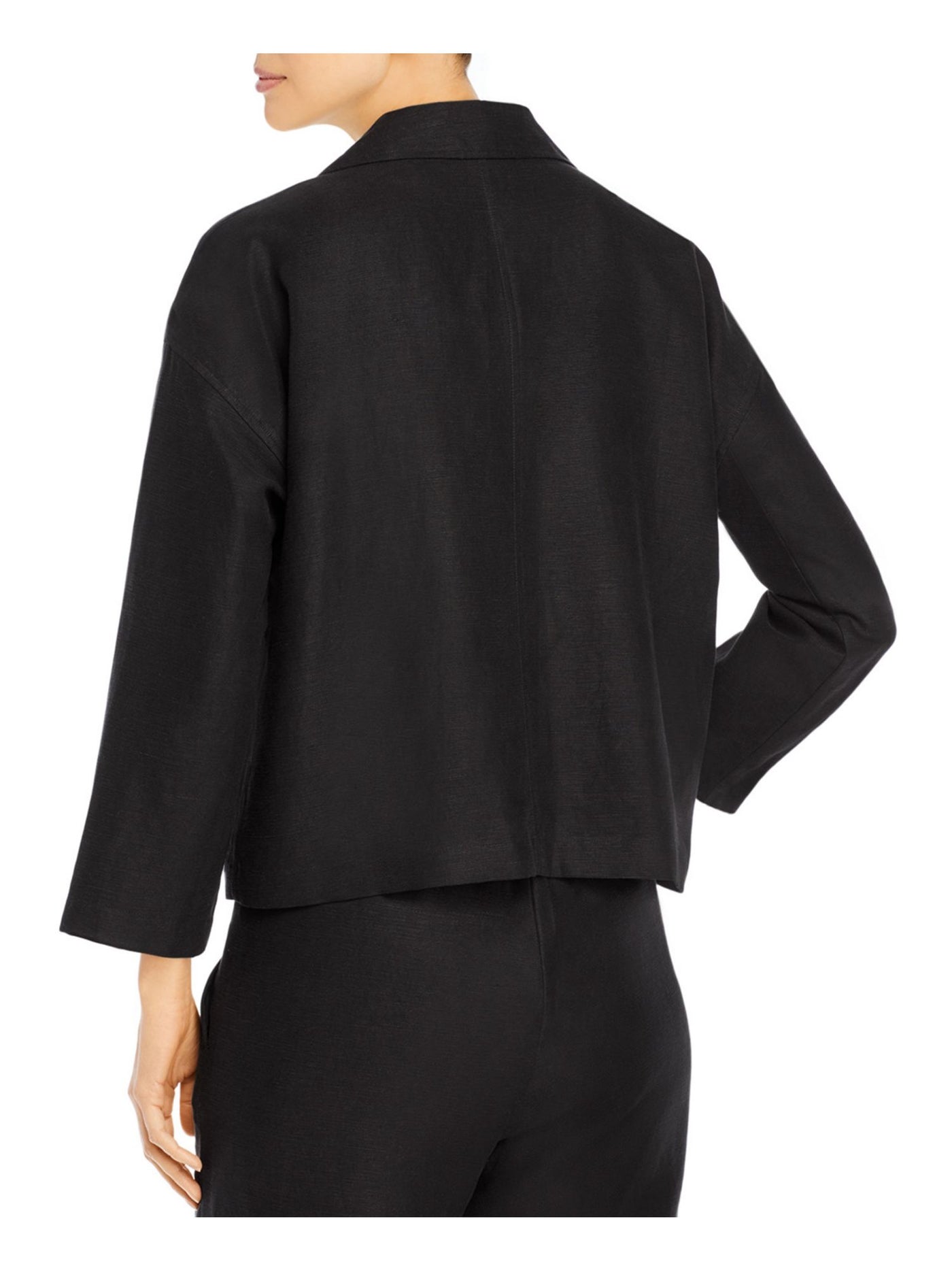 EILEEN FISHER Womens Black Jacket Petites PL