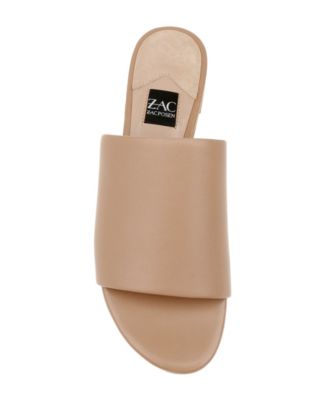 ZAC ZAC POSEN Womens Brown Side Gore Cushioned Viola Round Toe Slip On Leather Slide Sandals Shoes M