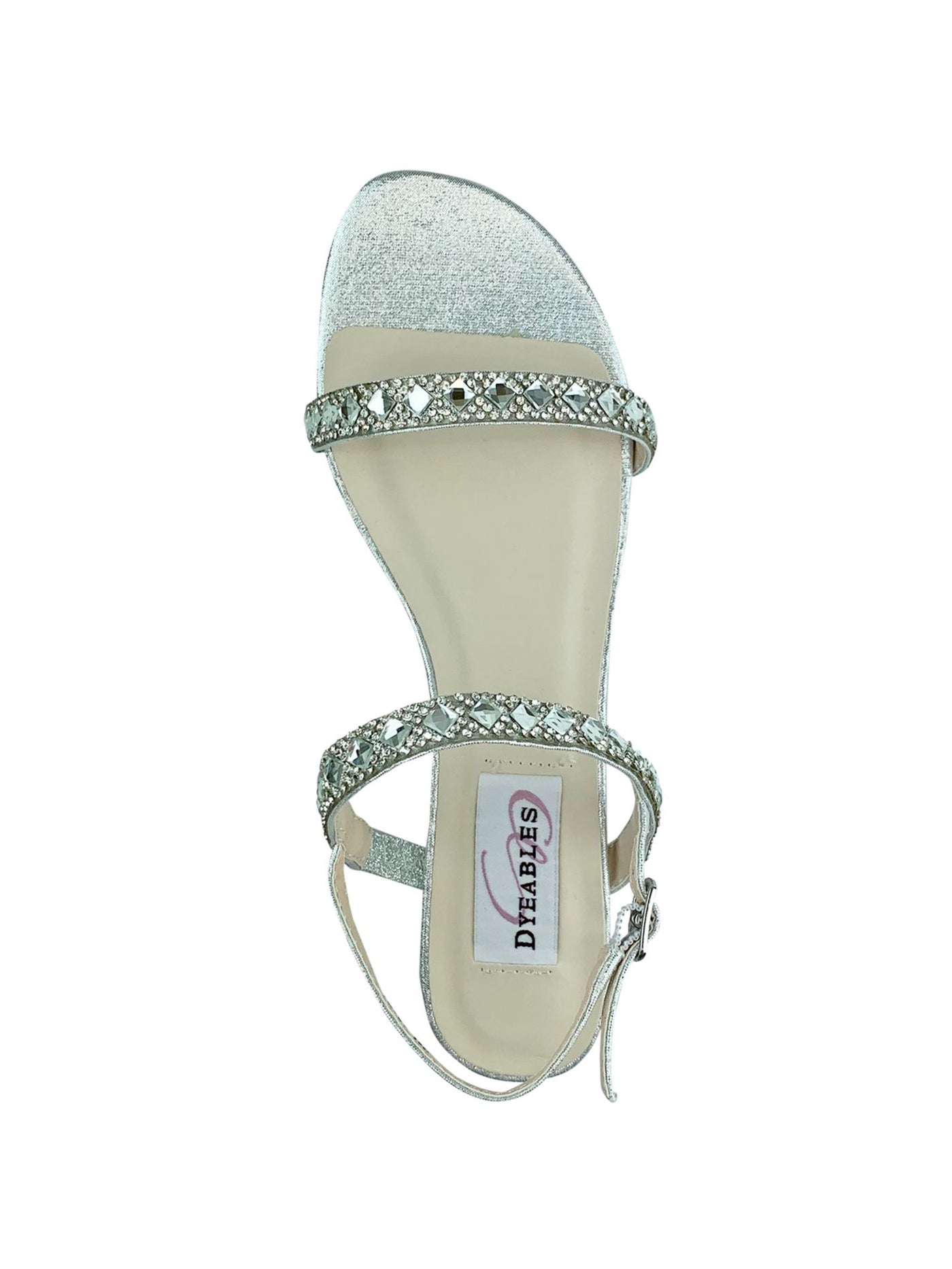 BENJAMIN WALK Womens Silver Adjustable Strap Stone Accent Jasmine Round Toe Wedge Buckle Sandals Shoes 9.5