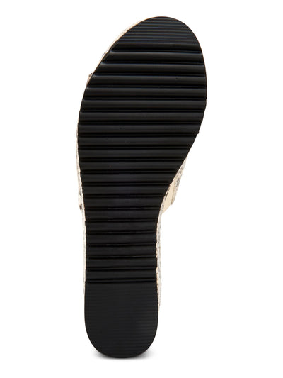 ALFANI Womens Beige Snakeskin Cushioned Comfort Jazziee Round Toe Platform Slip On Slide Sandals Shoes M