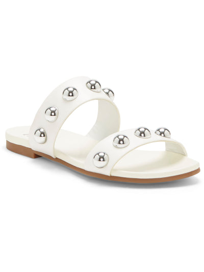 INC Womens White Ball-Stud Detail Galli Round Toe Slip On Slide Sandals Shoes 10