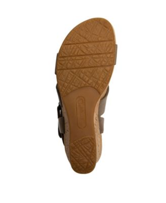 BARETRAPS Womens Beige Cork-Like 1" Platform Strappy Freesia Round Toe Wedge Sandals Shoes M