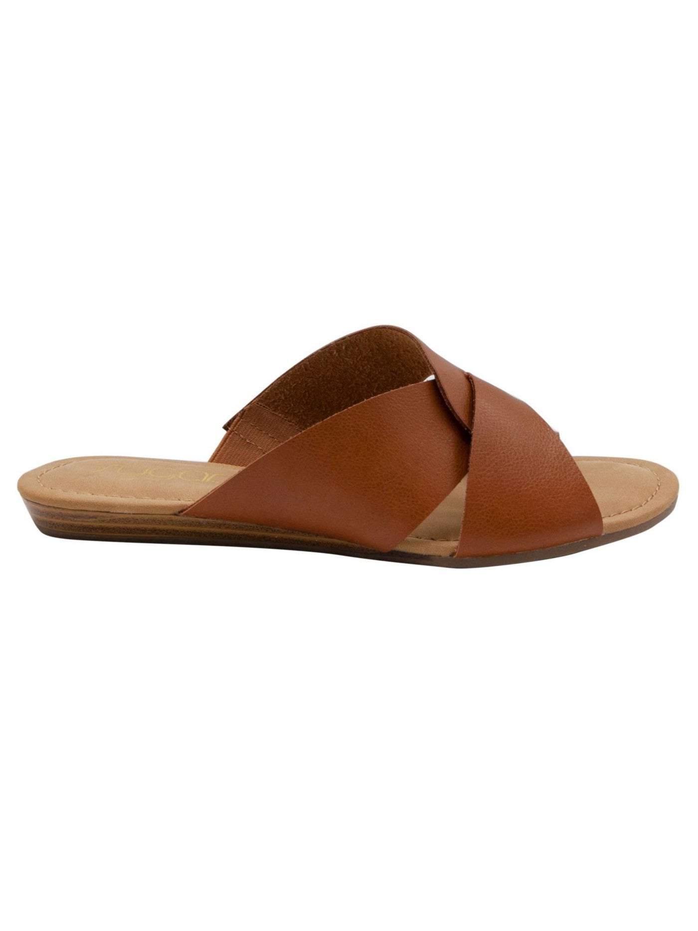 SUGAR Womens Brown Comfort Woven Olena Round Toe Block Heel Slip On Slide Sandals 8.5 M