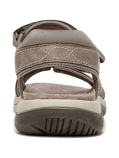 DR SCHOLLS Womens Beige Mixed Media Comfort Cushioned Padded Ankle Strap Adjustable Cut Out Adelle Round Toe Wedge Sandals Shoes 9 M