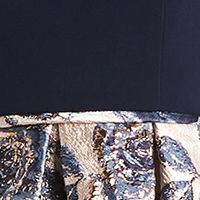 R&M RICHARDS Womens Navy Zippered Pleated Textured Metallic Floral Sleeveless Square Neck Midi Evening Hi-Lo Dress