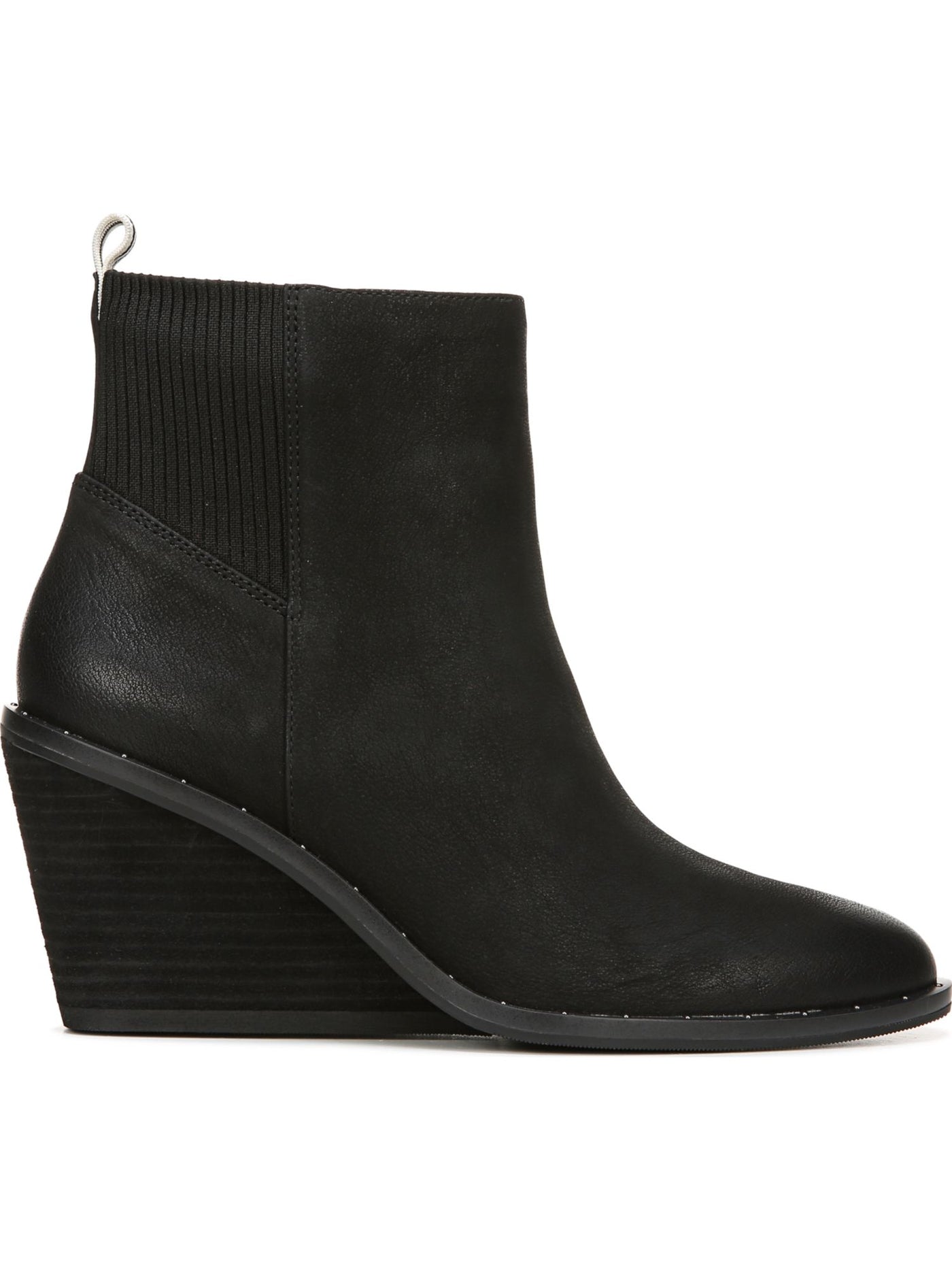 DR. SCHOLLS WORK Womens Black Side Stretch Panels Be Free Technology Studded Mania Almond Toe Wedge Slip On Booties 6 M