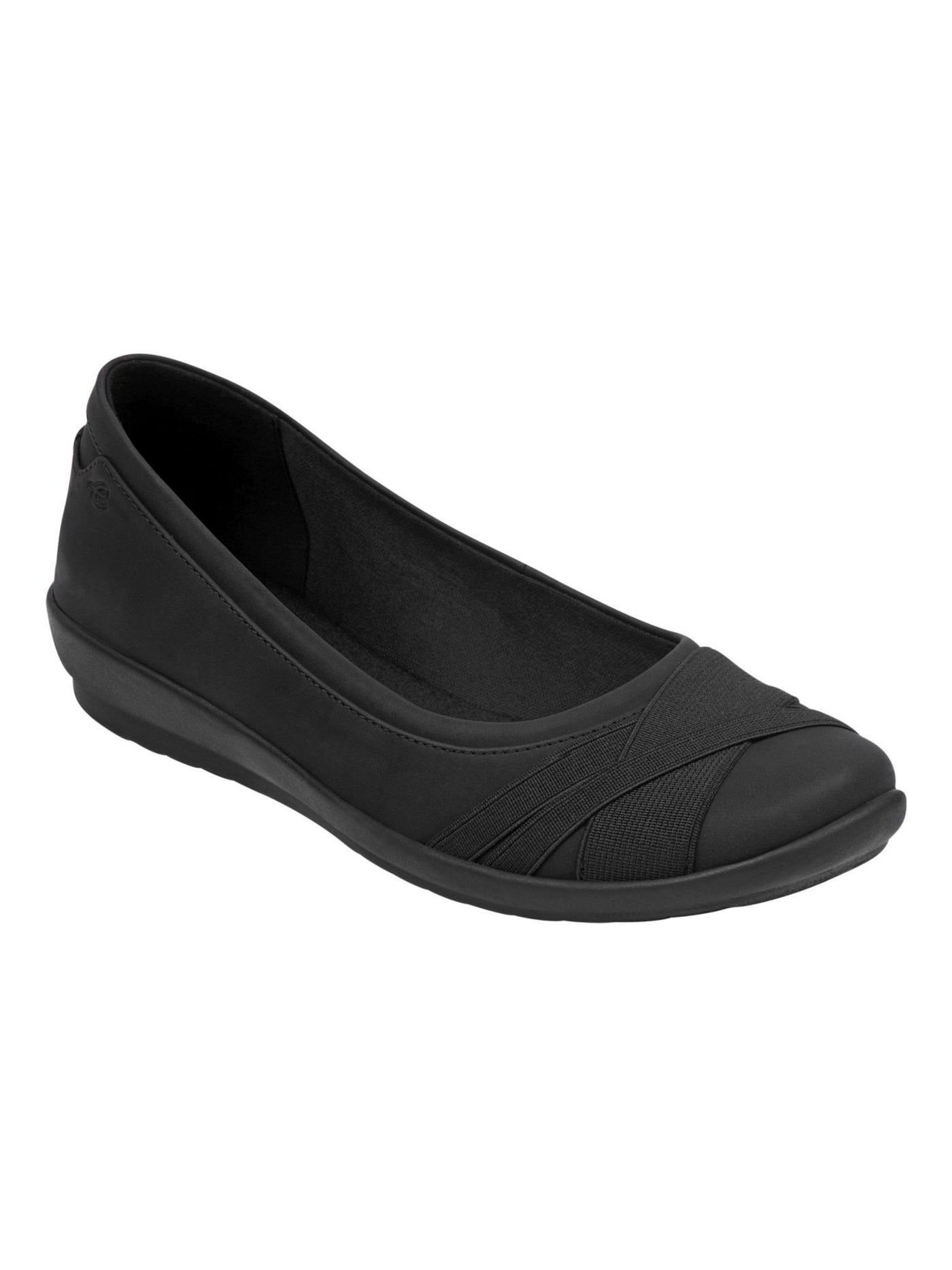EASY SPIRIT Womens Black Arch Support Cushioned Acasia 3 Round Toe Wedge Slip On Ballet Flats 8.5