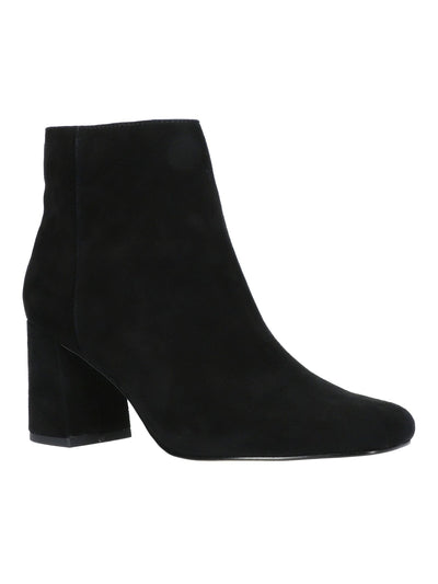 BELLA VITA Womens Black Padded Wilma Square Toe Block Heel Zip-Up Leather Booties 12 N