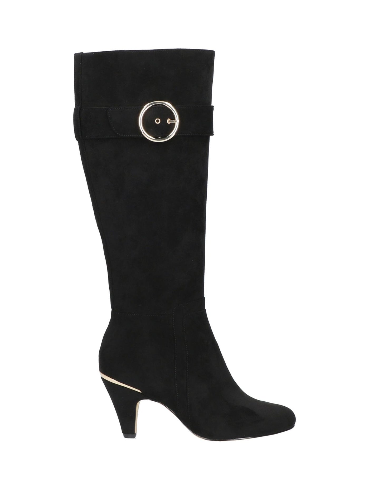 BELLA VITA Womens Black Heel Accent Wide Calf Cushioned Braxton Round Toe Block Heel Zip-Up Dress Boots 10 M WC