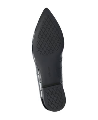BELLA VITA Womens Black Padded Vivien Pointed Toe Slip On Dress Flats Shoes M