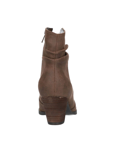 BELLA VITA Womens Brown Western Padded Helena Round Toe Block Heel Zip-Up Slouch Boot 9 W
