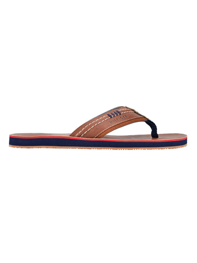 TOMMY HILFIGER Mens Brown Padded Destino Round Toe Slip On Flip Flop Sandal 12 M