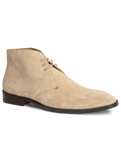 CARLOS BY CARLOS SANTANA Mens Beige Cushioned Corazon Almond Toe Lace-Up Leather Chukka Boots 11 D