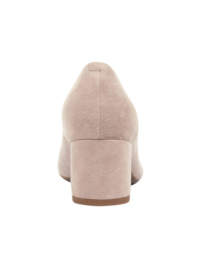 EVOLVE Womens Pink Cushioned Slip Resistant Almond Toe Block Heel Slip On Dress Pumps Shoes 6.5