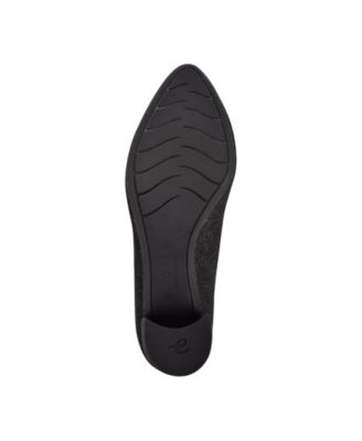 EVOLVE Womens Black Glitter Padded Robin Almond Toe Block Heel Slip On Dress Pumps Shoes W