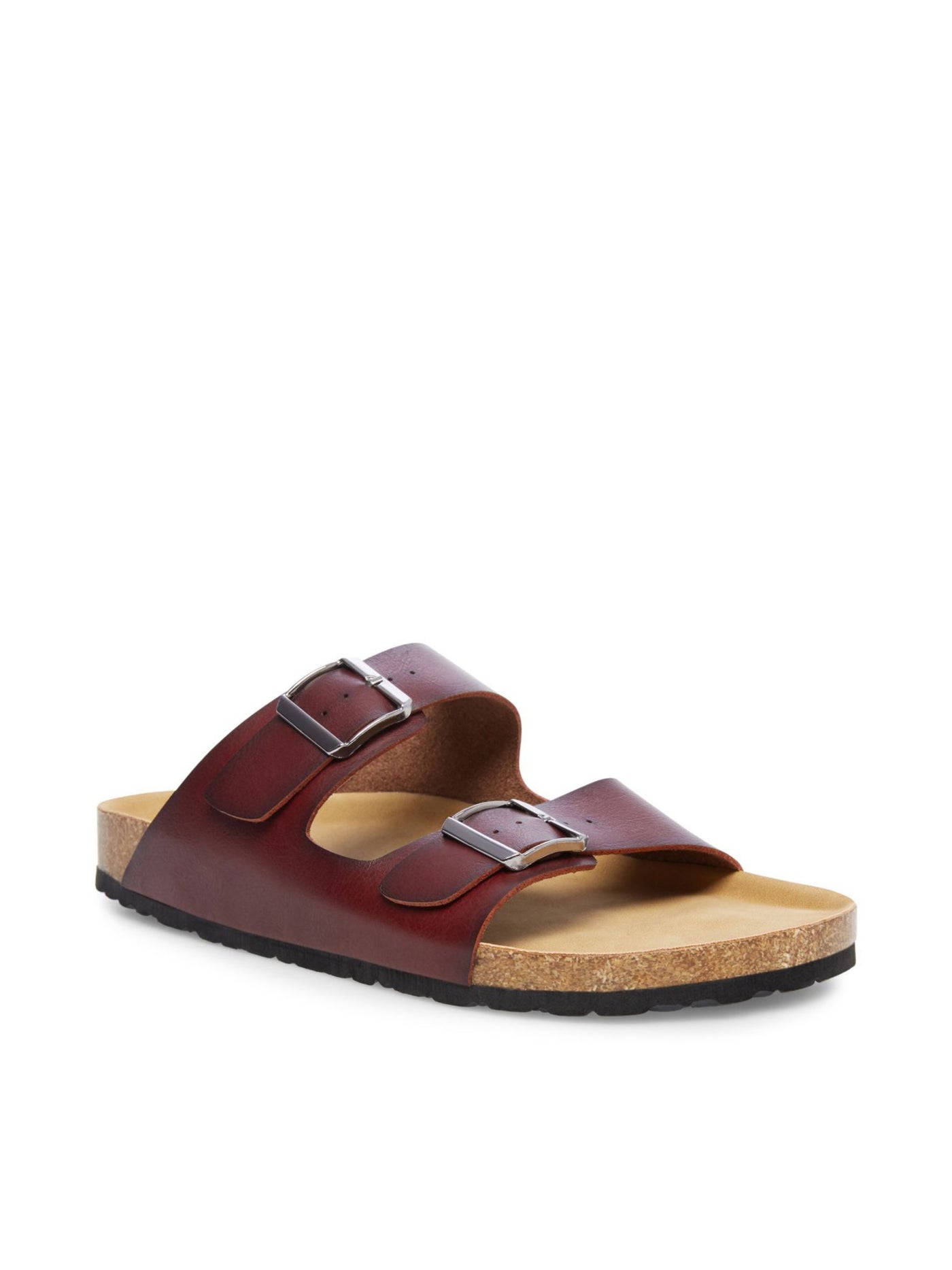 MADDEN Mens Maroon Adjustable Padded Tafted Open Toe Buckle Slide Sandals Shoes 10 M