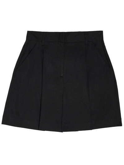 DANIELLE BERNSTEIN Womens Black Pleated Pocketed High Rise Poplin High Waist Shorts 16