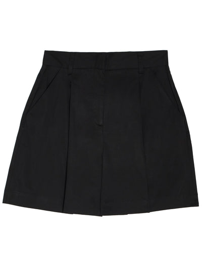 DANIELLE BERNSTEIN Womens Black Pleated Pocketed High Rise Poplin High Waist Shorts 12