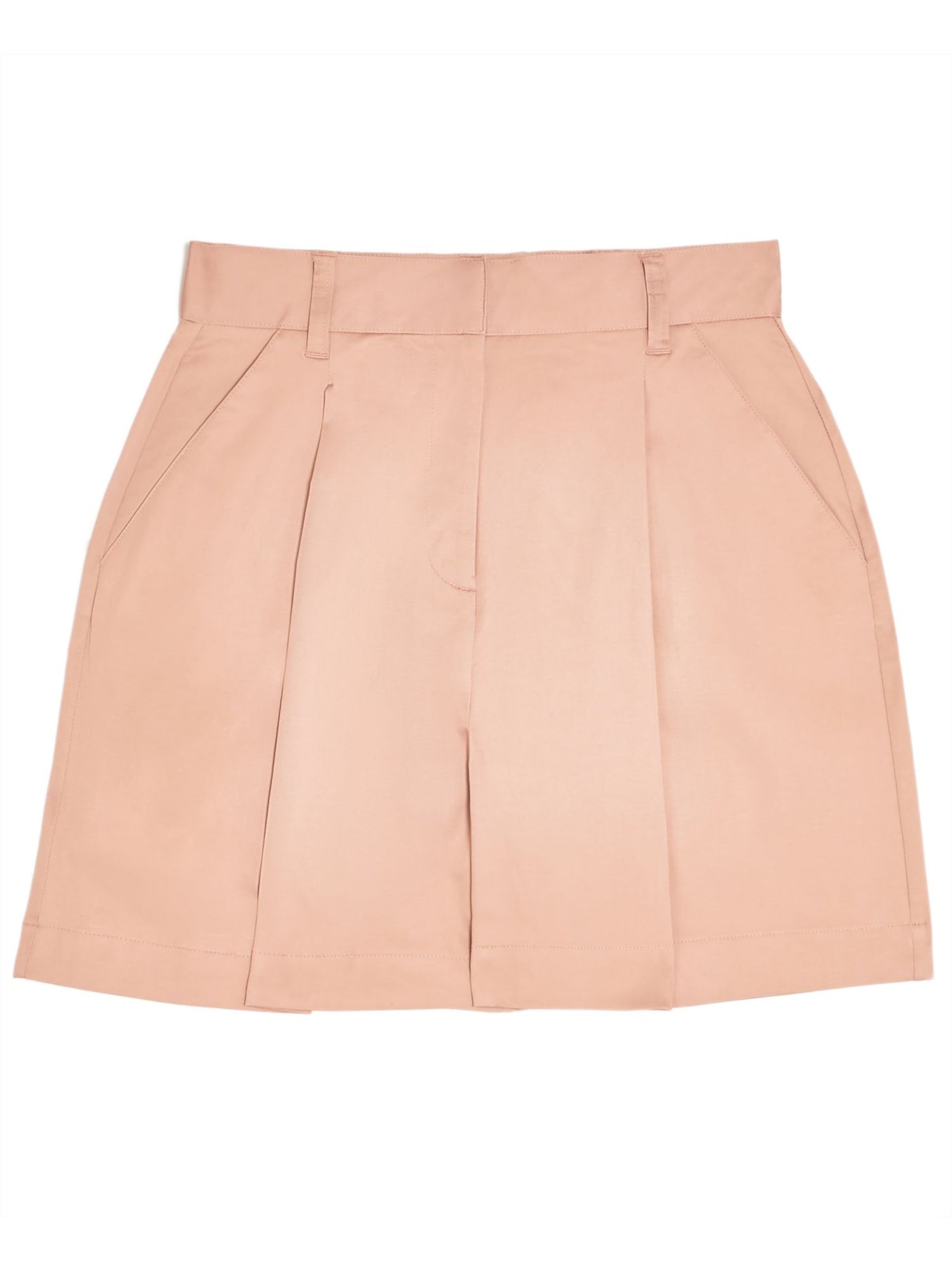 DANIELLE BERNSTEIN Womens Coral Pleated Pocketed Poplin High Waist Shorts 10