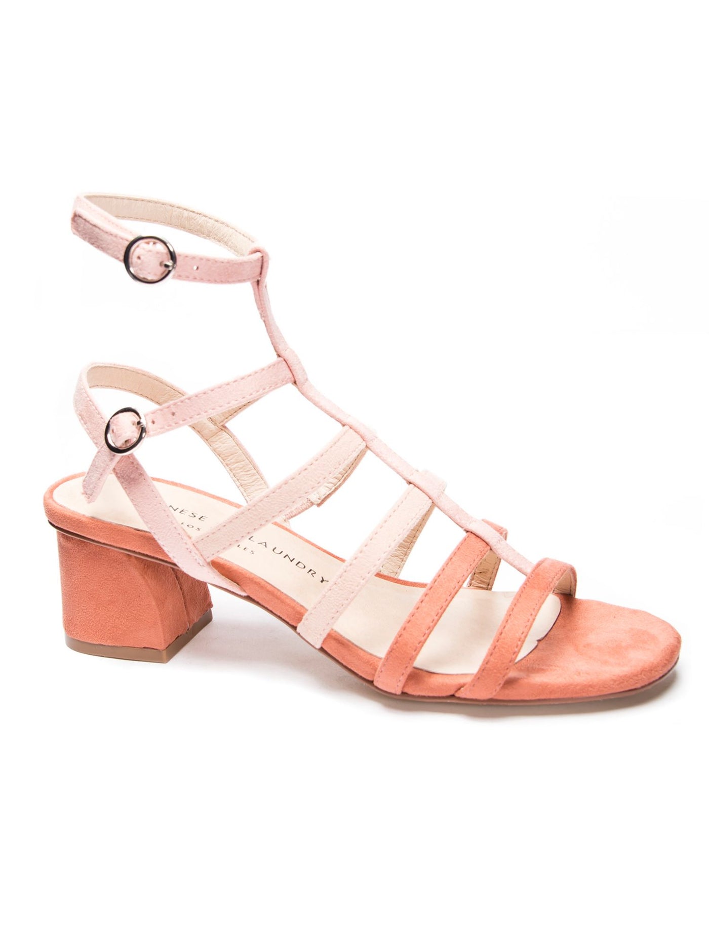 CHINESE LAUNDRY Womens Coral Strappy Padded Monroe Round Toe Block Heel Buckle Dress Sandals Shoes 7.5 M