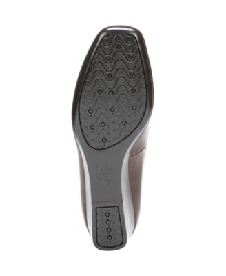 LIFE STRIDE Womens Brown Comfort Groovy Square Toe Wedge Slip On Pumps Shoes M