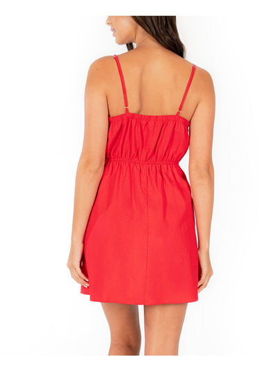 SPEECHLESS Womens Red Spaghetti Strap Sweetheart Neckline Mini Dress L