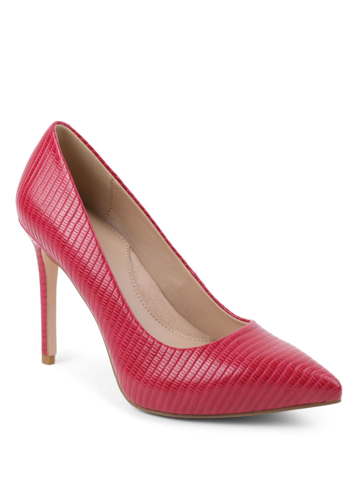 BCBGENERATION Womens Pink Geometric 1" Platform Comfort Skie Pointy Toe Stiletto Slip On Dress Pumps Shoes 7.5 M