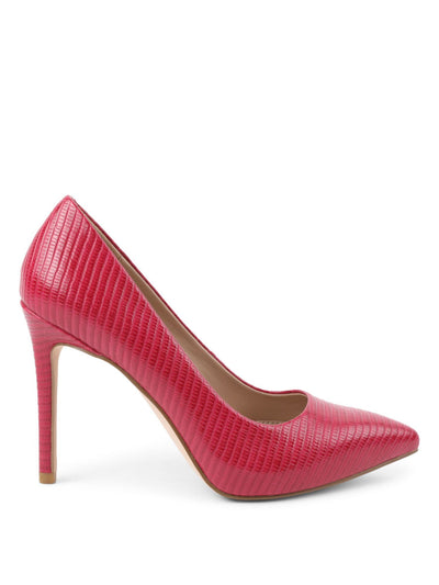 BCBGENERATION Womens Pink Geometric 1" Platform Comfort Skie Pointy Toe Stiletto Slip On Dress Pumps Shoes 7.5 M