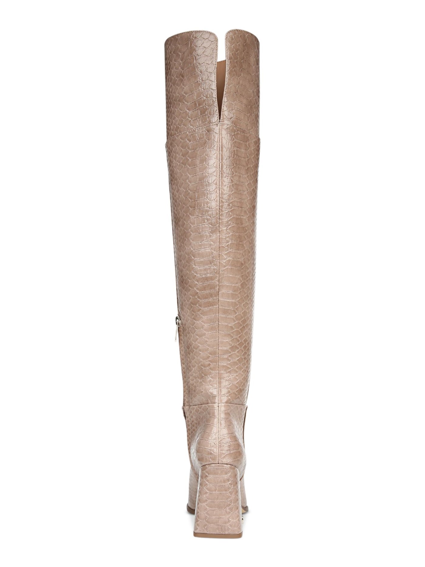 CIRCUS By Sam Edelman Womens Beige Snake Print Cushioned Pamela Flare Zip-Up Dress Boots 9