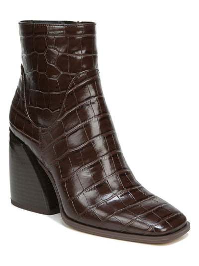 CIRCUS BY SAM EDELMAN Womens Brown Crocodile Comfort Logo Palmina Square Toe Flare Zip-Up Booties 11 M