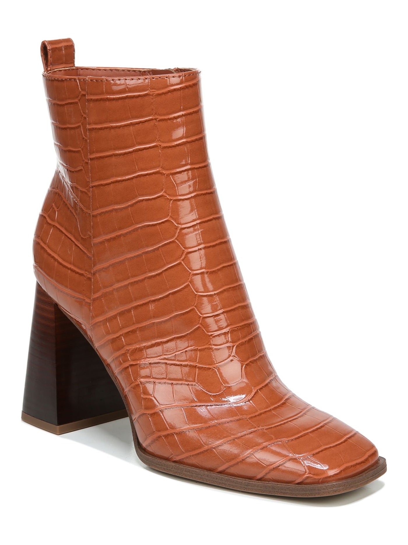 CIRCUS BY SAM EDELMAN Womens Orange Cushioned Pascha Square Toe Block Heel Zip-Up Booties 11 M