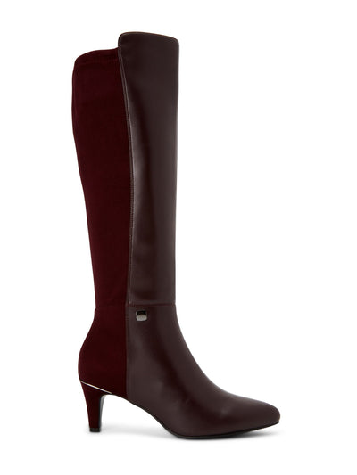 ALFANI Womens Burgundy Arch Support Cushioned Hakuu Almond Toe Kitten Heel Zip-Up Boots 9 M