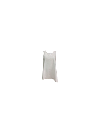 ALFANI Womens White Sleeveless Jewel Neck Top M