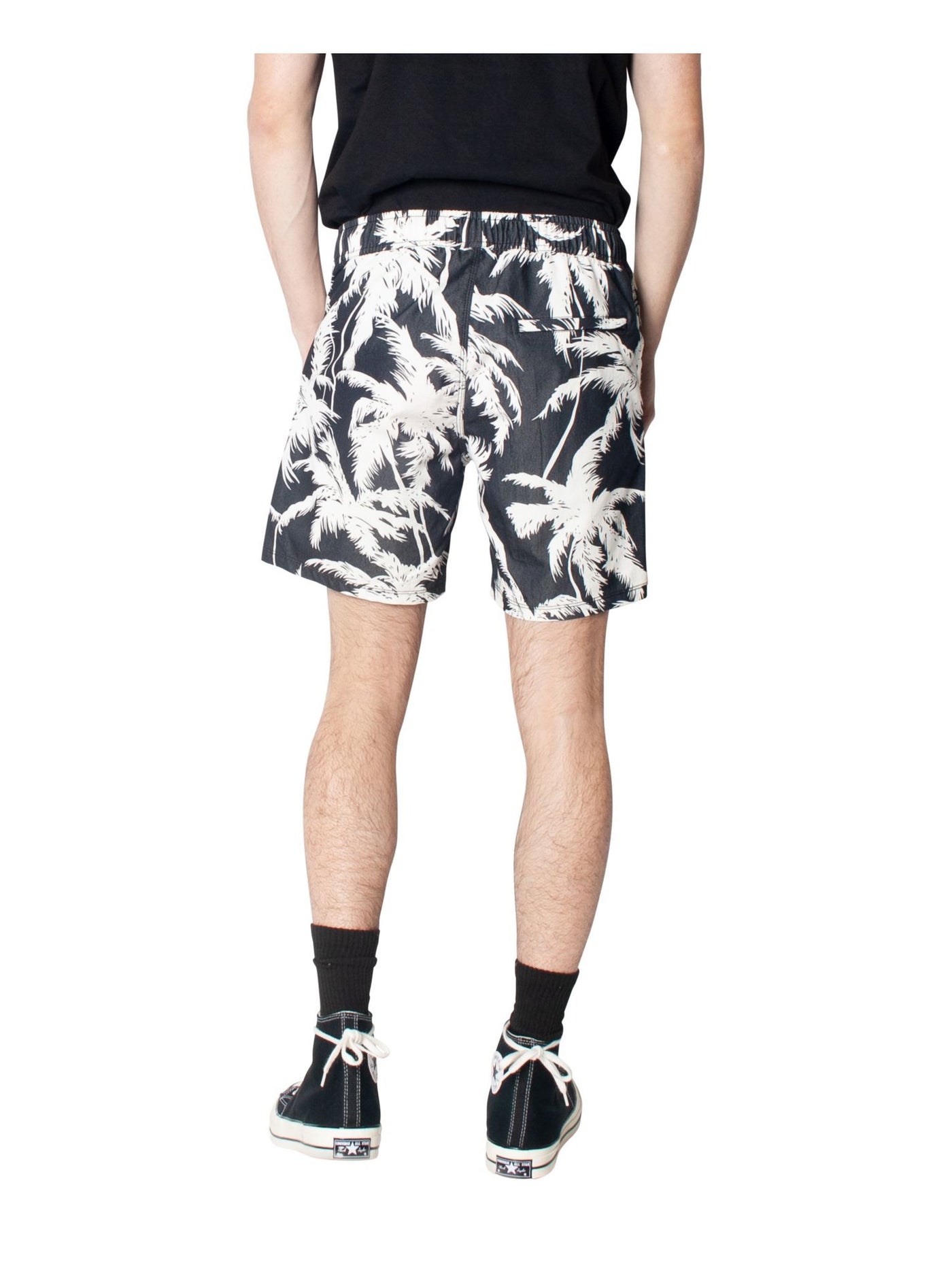 ZGY DENIM Mens Black Drawstring, Printed Shorts S